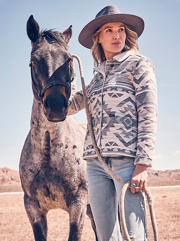 Women's Wrangler® Sherpa Lined Southwestern Barn Jacket