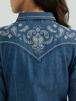 True Vintage Child’s Western Pearl Snap Shirt//Paisley print//Embroidery on  Yokes//authentic pearl snaps//Toddler Size Real Western Shirt