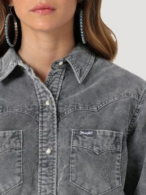 Women's Wrangler Corduroy Fade Western Snap Shirt