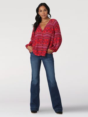 Lucky Brand 3x Bell Sleeve Top