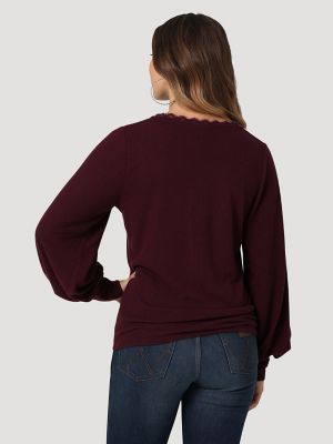 HS V-neck fleece blouse 1336 - flicka