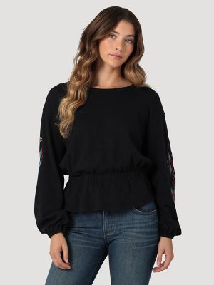 Women's Wrangler Retro Boho Lace Trim Blouse