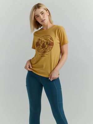 ATG By Wrangler® Women's Mountains Tee in Pale Gold
