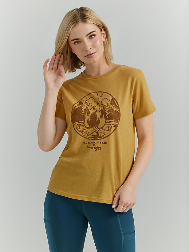 ATG By Wrangler® Women's Mountains Tee in Pale Gold