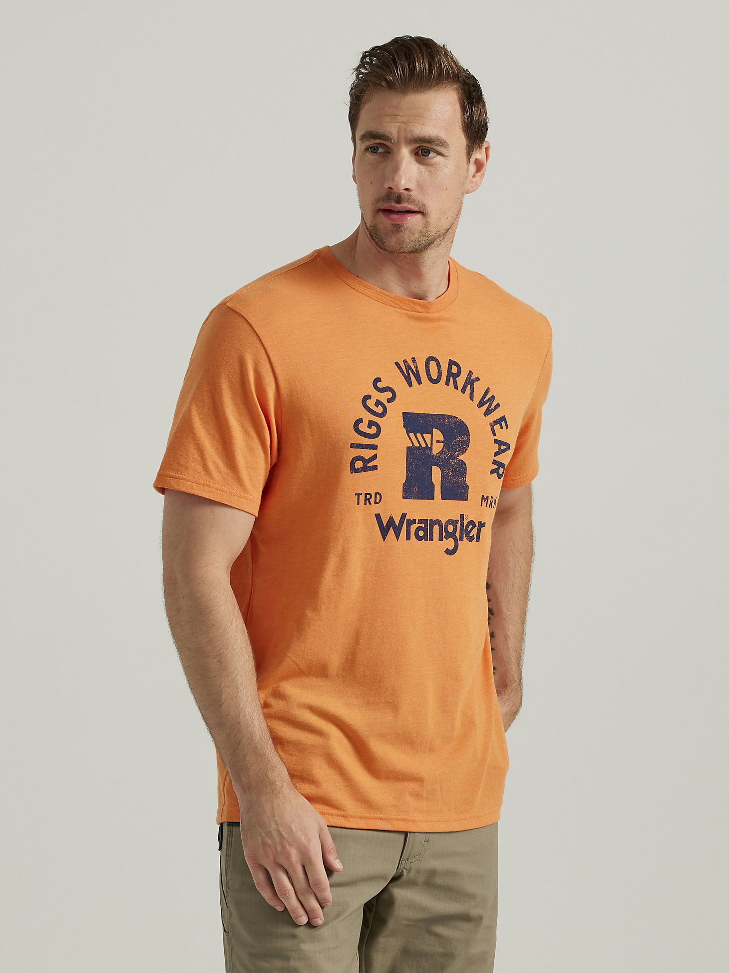 Wrangler® RIGGS Workwear® Relaxed Front Graphic T-Shirt in Harvest Pumpkin alternative view 2