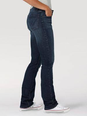 Express Super High Waisted Dark Wash Modern Straight Jeans, Women's Size:8