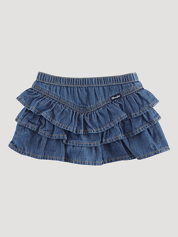 Little Girl's Pull On Ruffle Denim Skirt