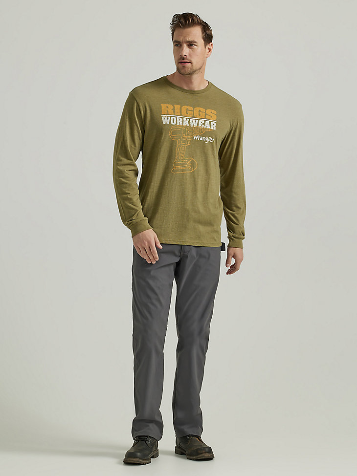 Wrangler® RIGGS Workwear® Relaxed Front Long Sleeve Graphic T-Shirt in Capulet Olive alternative view