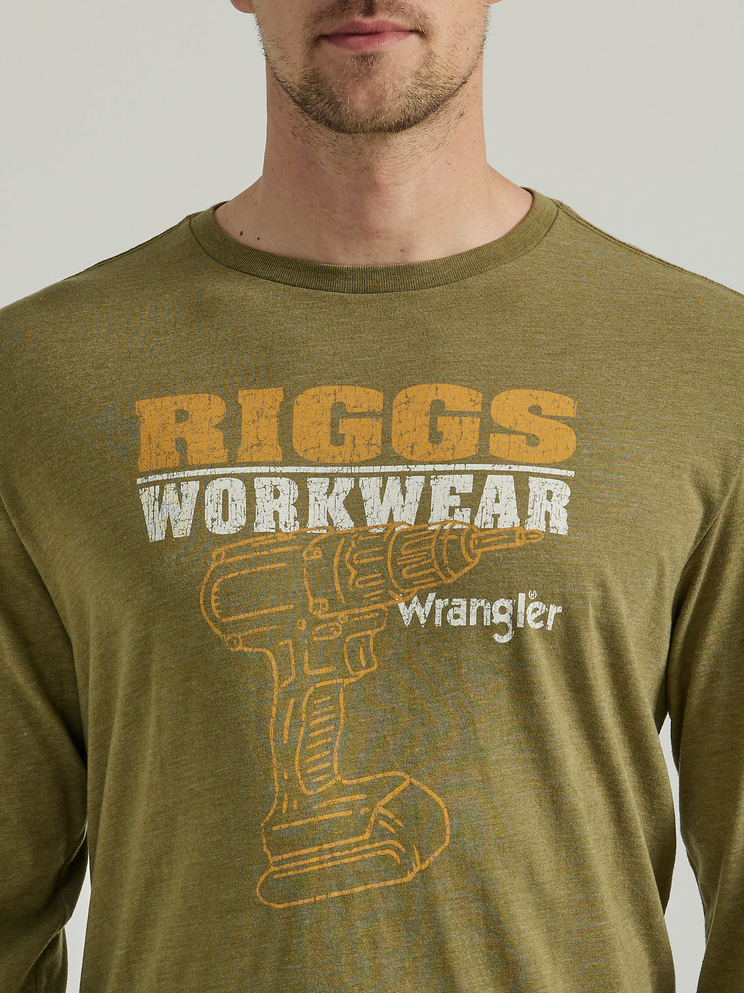 Wrangler® RIGGS Workwear® Relaxed Front Long Sleeve Graphic T-Shirt in Capulet Olive alternative view 3
