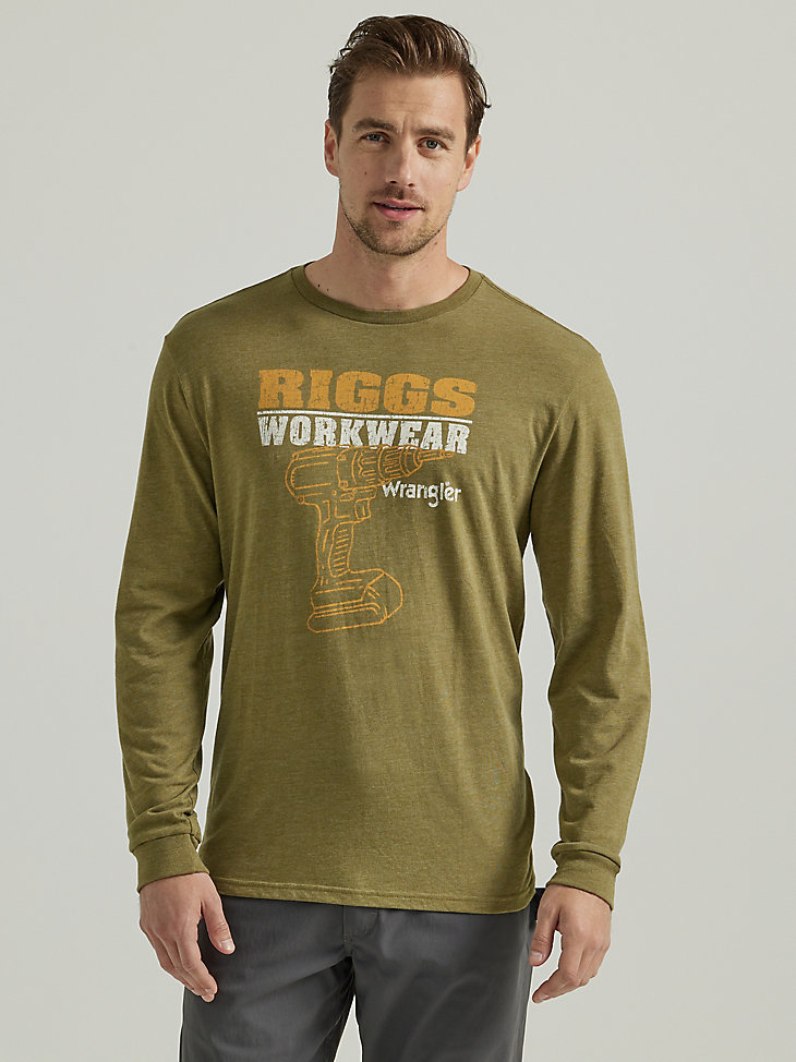 Wrangler® RIGGS Workwear® Relaxed Front Long Sleeve Graphic T-Shirt in Capulet Olive main view