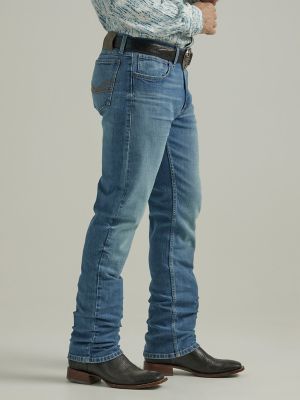 Men's Washed Cross Design Straight Jeans