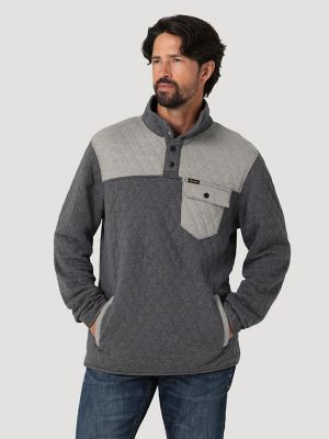 Men's Wrangler Quarter Snaps Quilted Pullover Jacket