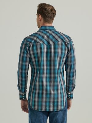 Wrangler&reg; FR Flame-Resistant Long Sleeve Western Snap Plaid Shirt