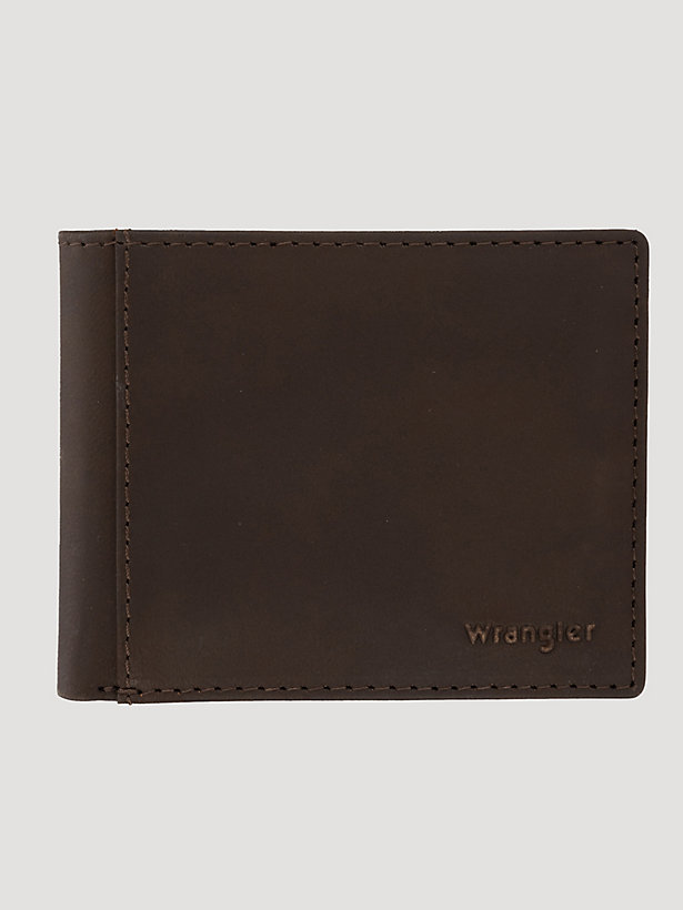 Men's Embossed Logo Bifold Wallet in Brown