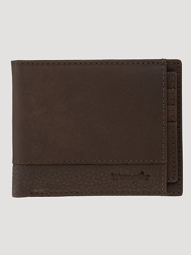Men's Embossed Passcase Bifold Wallet in Brown