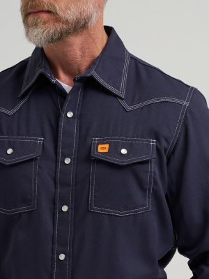 Wrangler® FR Flame-Resistant 20X® Western Snap Solid Shirt | 30