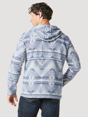 Men's Jacquard Quarter Zip Hooded Popover Jacket