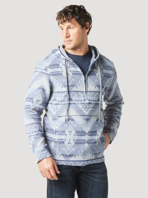 Hooded all over logo cotton jacquard fleece sweatshirt