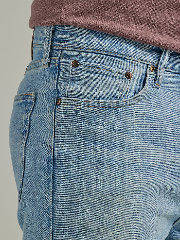 Men's Wrangler® Five Star Premium 5-pocket Relaxed Denim Short in Light Bleach alternative view 4