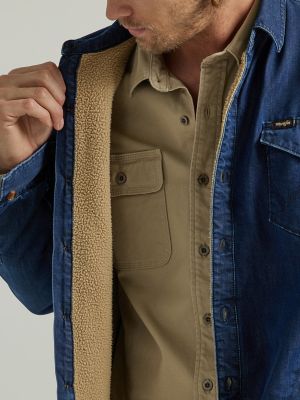 Lined denim shirt clearance jacket