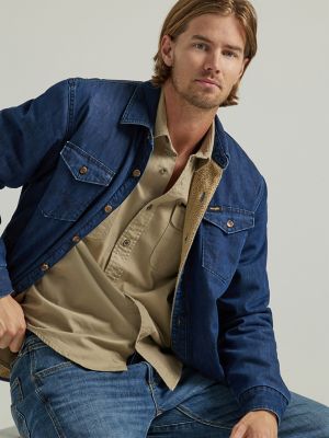 Men s Heavyweight Sherpa Lined Denim Shirt Jacket