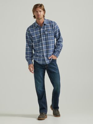 Plaid cheap shirt jeans