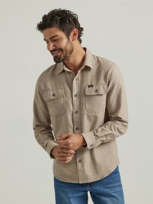 Men's Heathered Button-Down Shirt