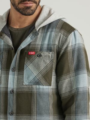 Heavyweight Hooded Flannel Shirt - Blue