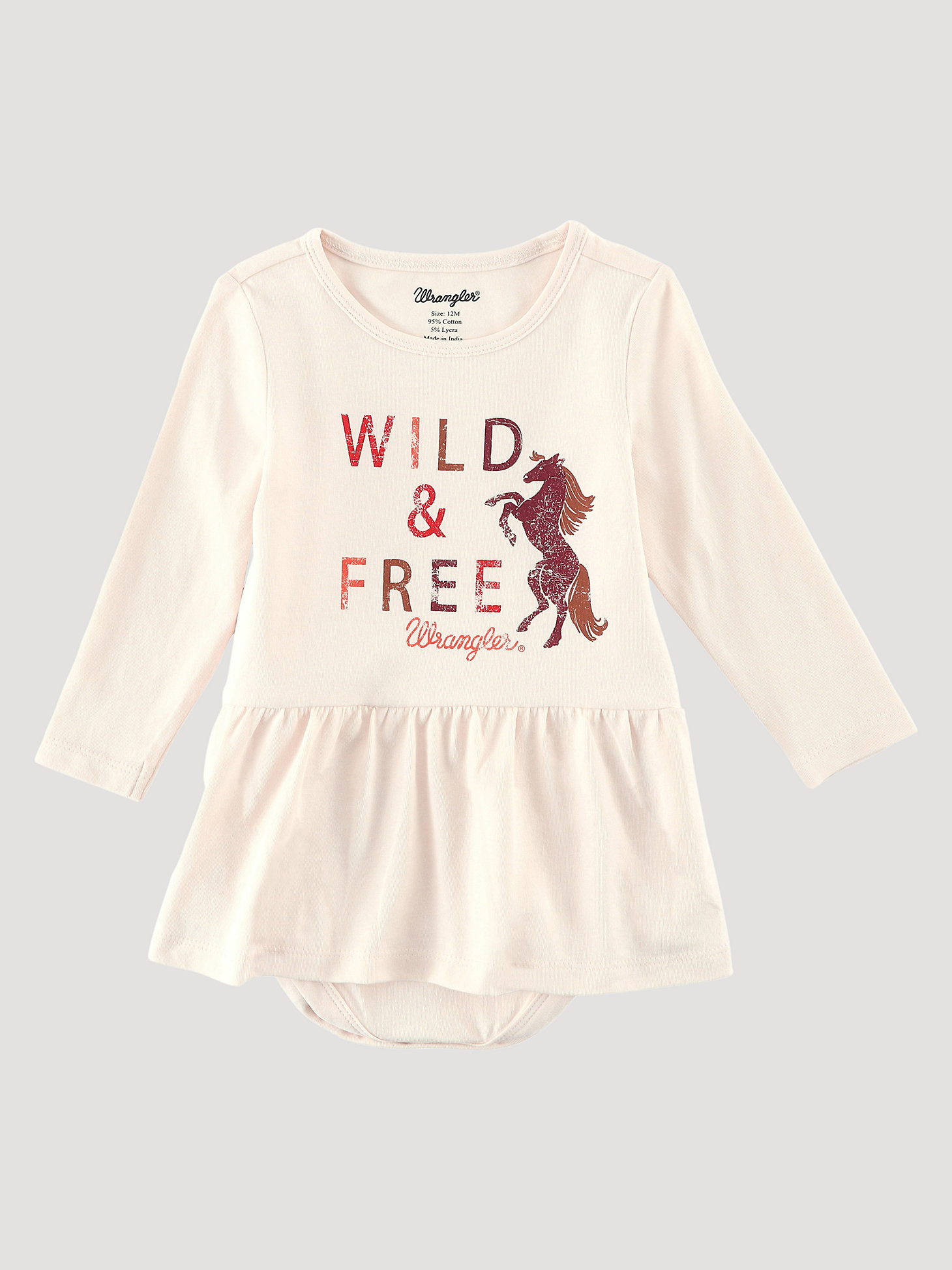 Baby Girl's Wild & Free Skirted Bodysuit in Pink main view