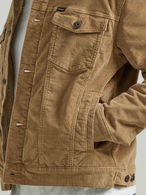 Men s Wrangler Sherpa Lined Corduroy Trucker Jacket