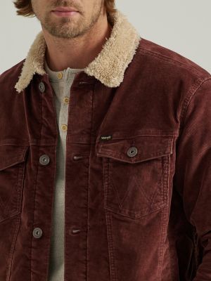 Men s Wrangler Sherpa Lined Corduroy Trucker Jacket