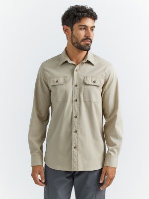Men’s Wrangler® Long Sleeve Twill/Denim Shirt | Men's SHIRTS | Wrangler®