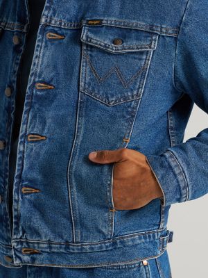 Wrangler&reg; Western Sherpa Lined Denim Jacket in Stonewash Sherpa