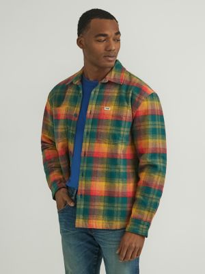 Men's Quilted Lined Plaid Overshirt