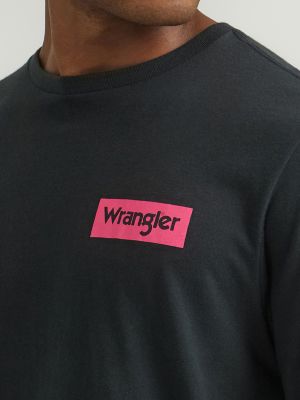 Wrangler Mens Steer Cowboyboys T-Shirt Jet Black Size L