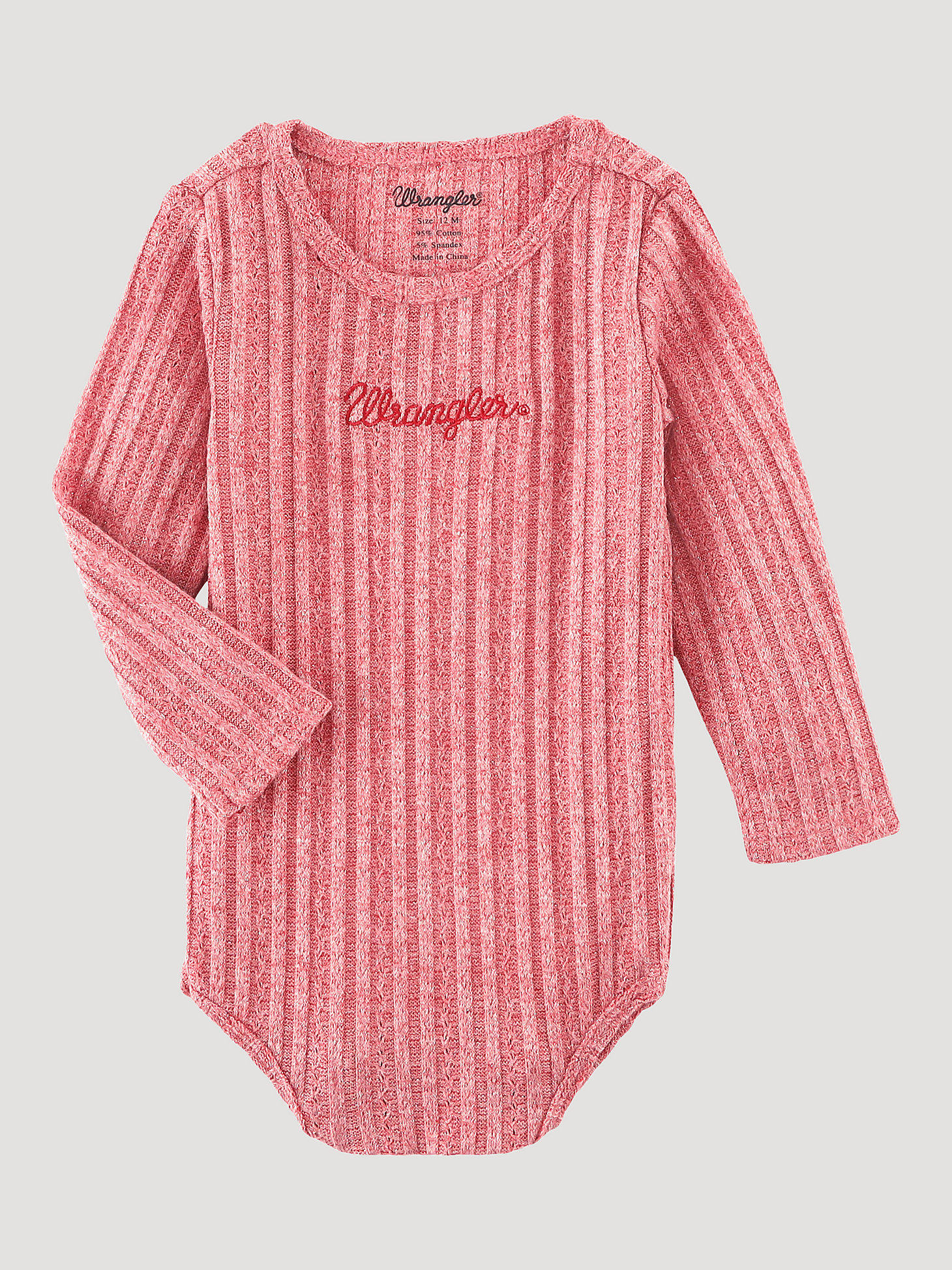 Baby Girl's Chunky Knit Logo Bodysuit in Pink main view