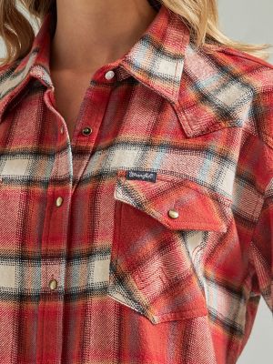 Wrangler women's clearance plaid shirts