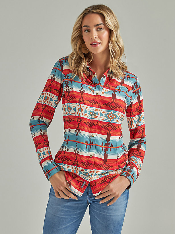 Women's Wrangler Retro® Horizontal Geo Snap Shirt