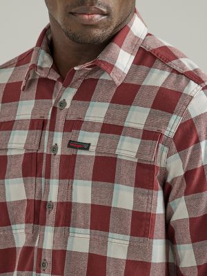 ATG by Wrangler® Men's Thermal Lined Flannel Shirt in Mahogany alternative view 3