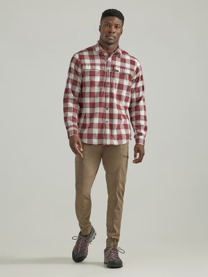 ATG by Wrangler® Men's Thermal Lined Flannel Shirt in Mahogany