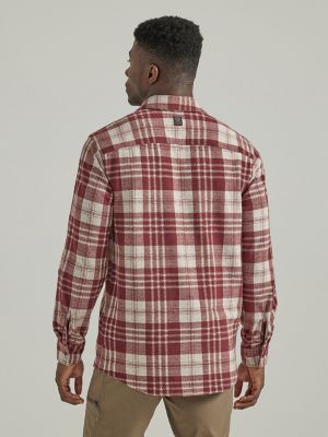 ATG by Wrangler® Men's Thermal Lined Flannel Shirt in Mahogany
