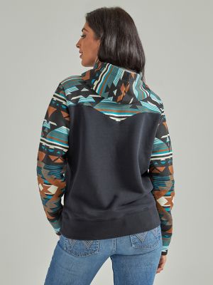 Mens Vintage Southwestern / Aztec Print Hoodie Sweater /