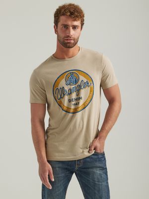 Wrangler Men's Tan Heather Logo Graphic T-Shirt, XXL - 112339559