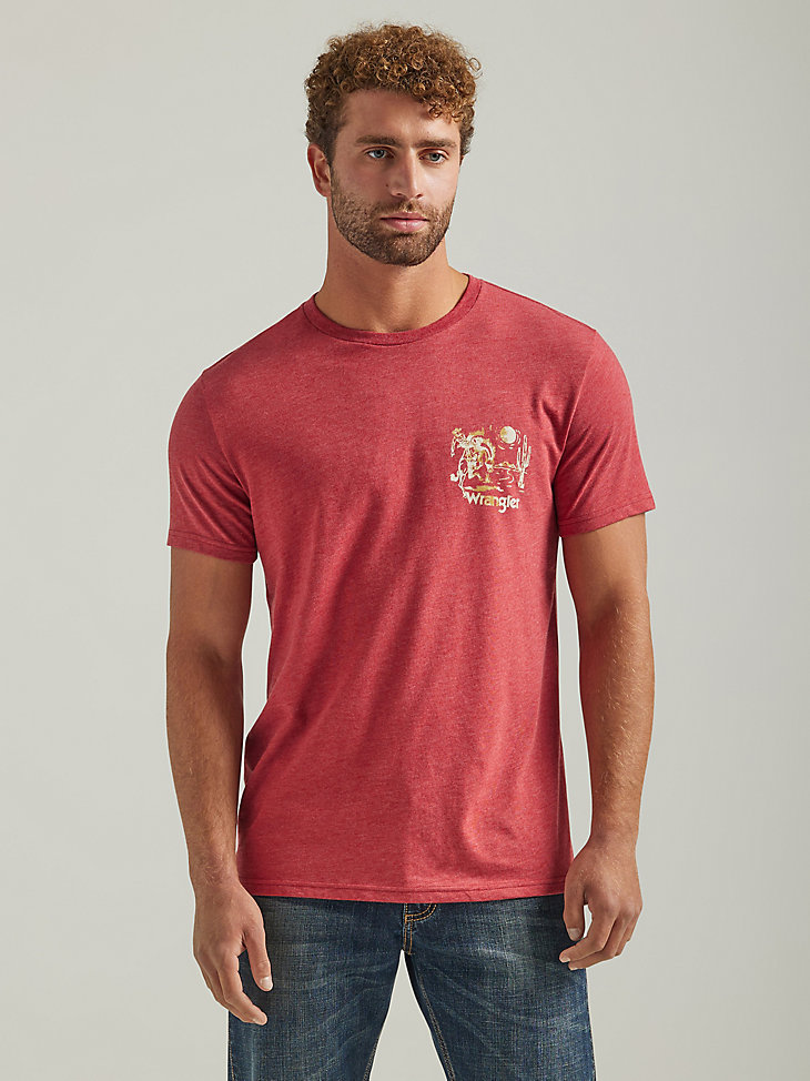 Men's Wrangler American Classic Graphic T-Shirt in Brick Red Heather alternative view
