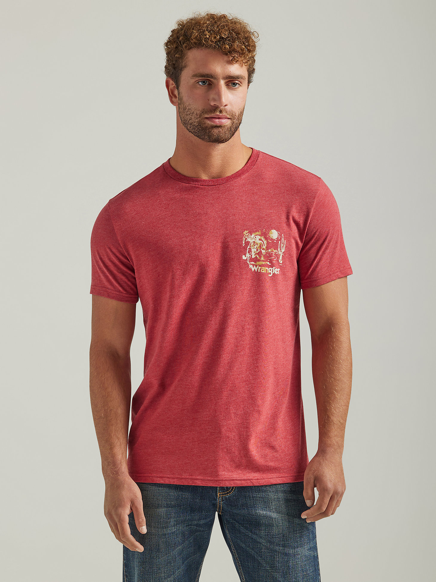 Men's Wrangler American Classic Graphic T-Shirt in Brick Red Heather alternative view 1