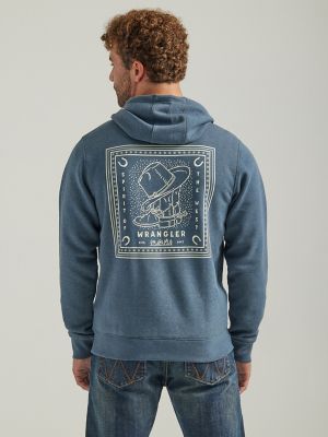 Men's Wrangler Back Graphic Logo Full Zip Hoodie