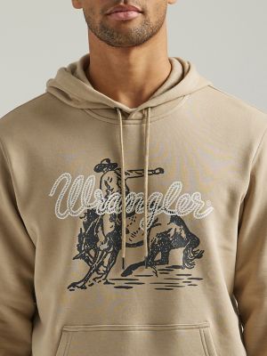 Men s Wrangler Cowboy Graphic Pullover Hoodie SHIRTS Wrangler