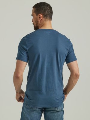 Lucky Brand Men's Lightweight Short Sleeve Graphic T-Shirt (American Navy,  S) 