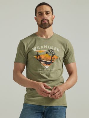 Men's Spirit of the West T-Shirt in Deep Linchen Green