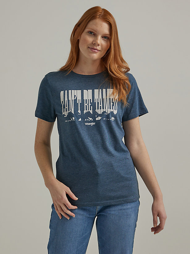 Women's Can't Be Tamed Tee in Midnight Navy
